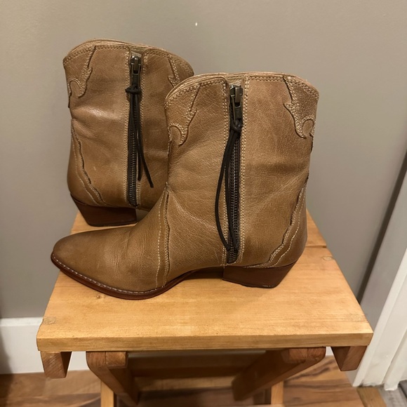 Free People Brown Leather Ankle Boots - Picture 2 of 10